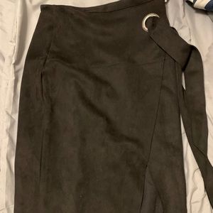 Suede Pencil Skirt